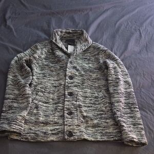 Banana Republic Marled Black and Gray Cardigan